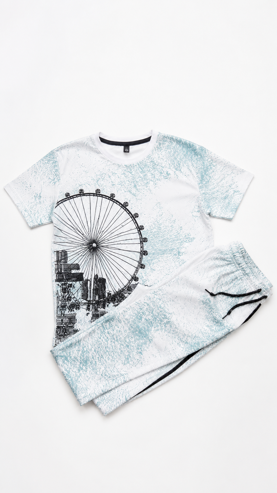 Men's China Cut Terry Printed Summer Co-Ord Set