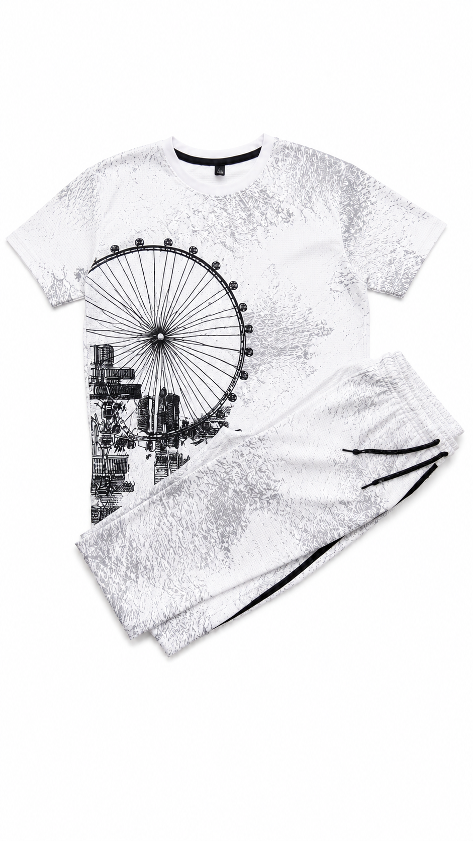 Men's China Cut Terry Printed Summer Co-Ord Set