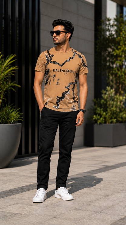 Premium Men's Print Half Sleeve T-Shirt