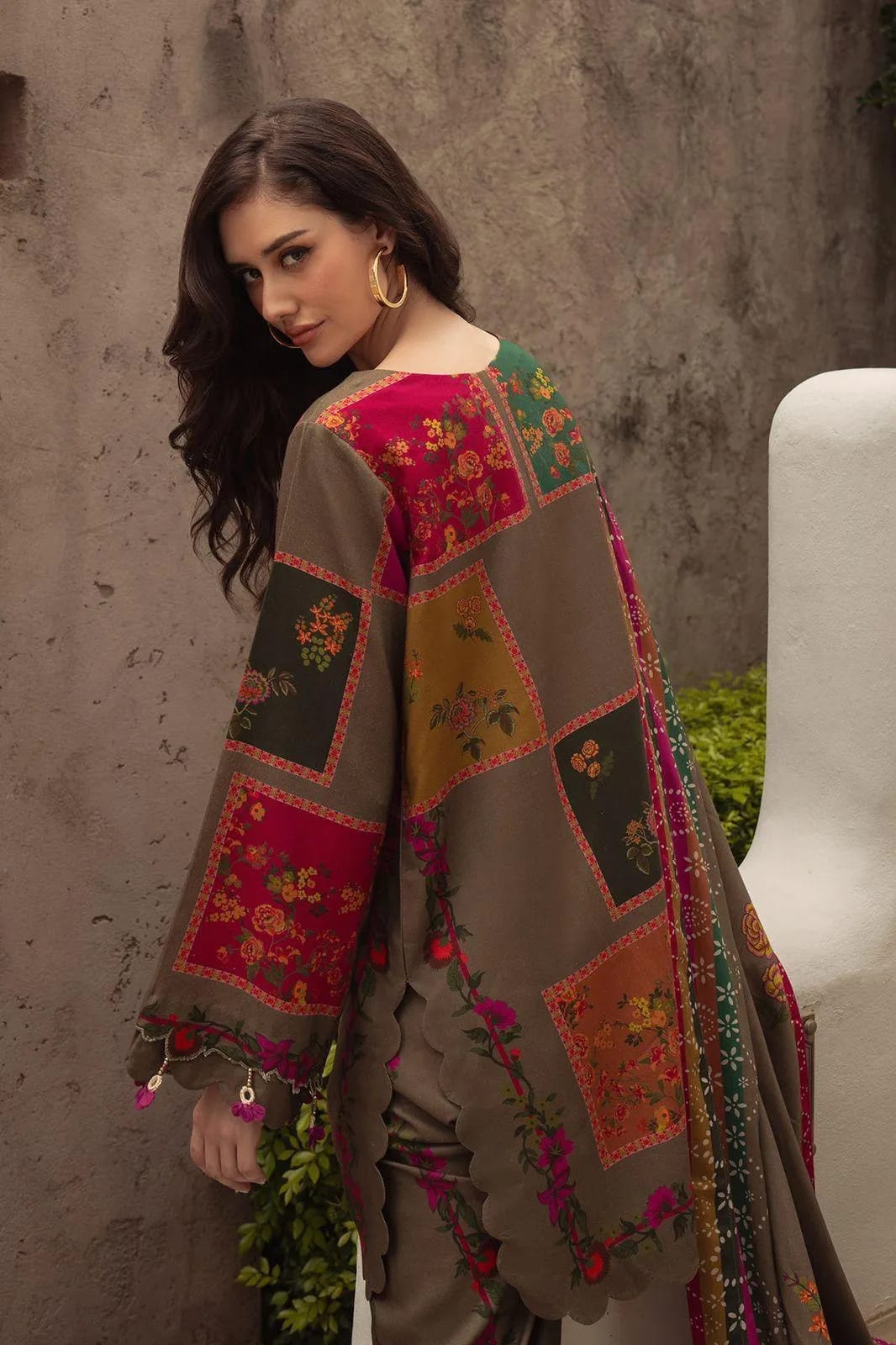 GullJee Ziva '25: Olive Taupe Digital Printed Lawn 3PC Unstitched Suit