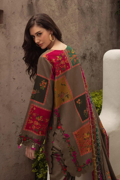GullJee Ziva '25: Olive Taupe Digital Printed Lawn 3PC Unstitched Suit
