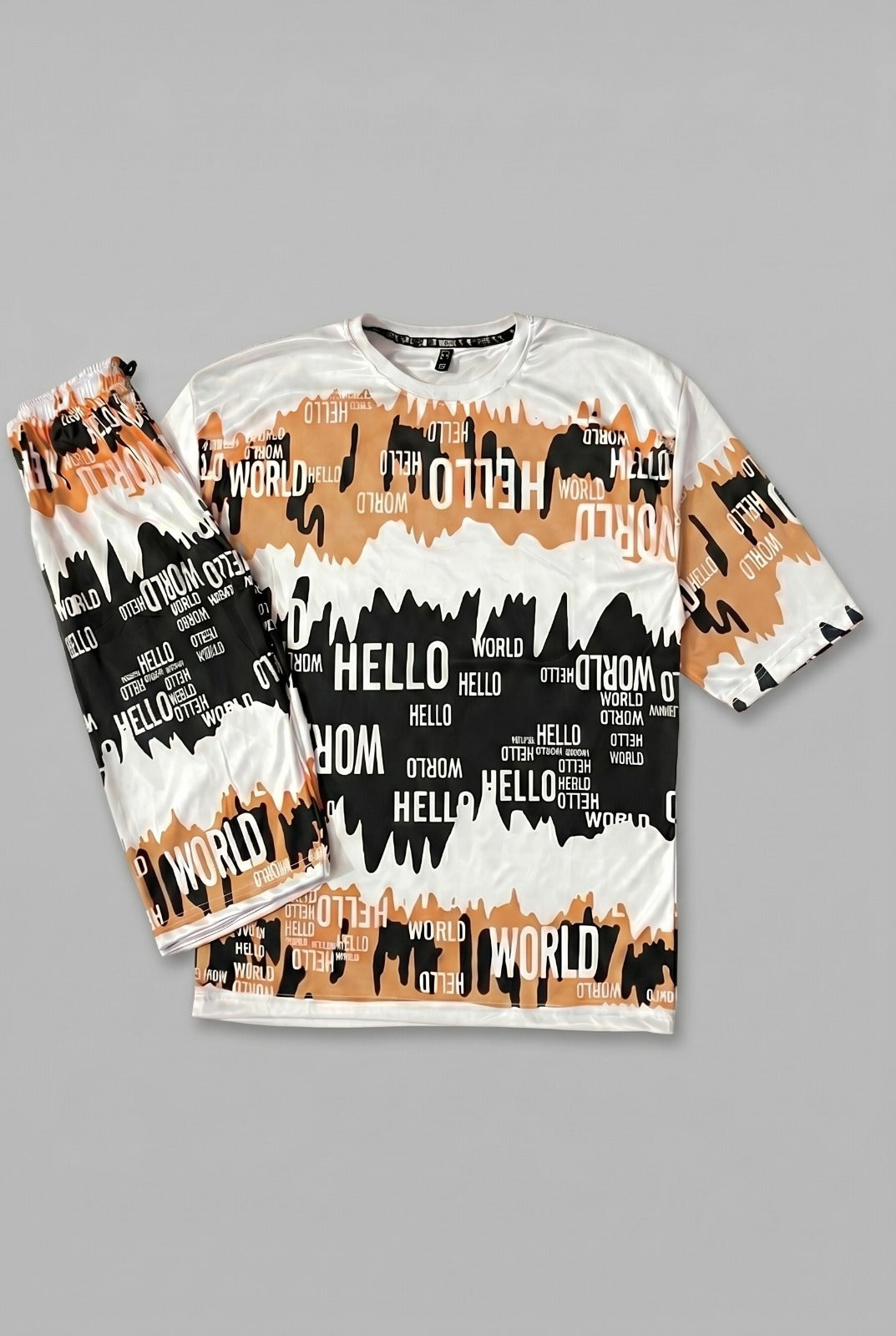 Men's Premium Abstract Typography Printed Co-Ord Set