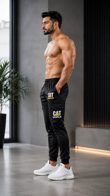 CAT Style Black Cargo Jogger Trouser for Men